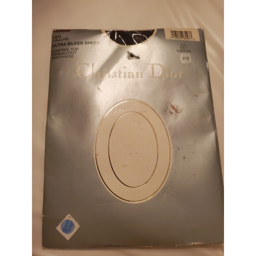 Christian Dior Aubergine Sz 2 Pantyhose Ultra Silken Sheer Control Top 4479